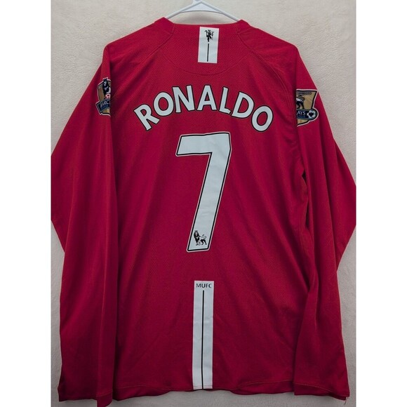 Cristiano Ronaldo #7 Manchester United NikeFIT Long Sleeve Jersey XL 2008 Final - Picture 14 of 15